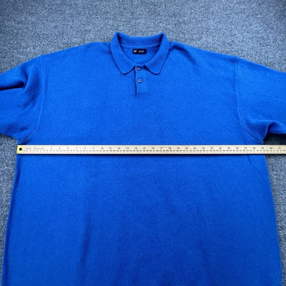 GAP XXXL Sweater Lot 2 Polo Collar Knit Pullovers Blue Gray‎ Cotton Blend